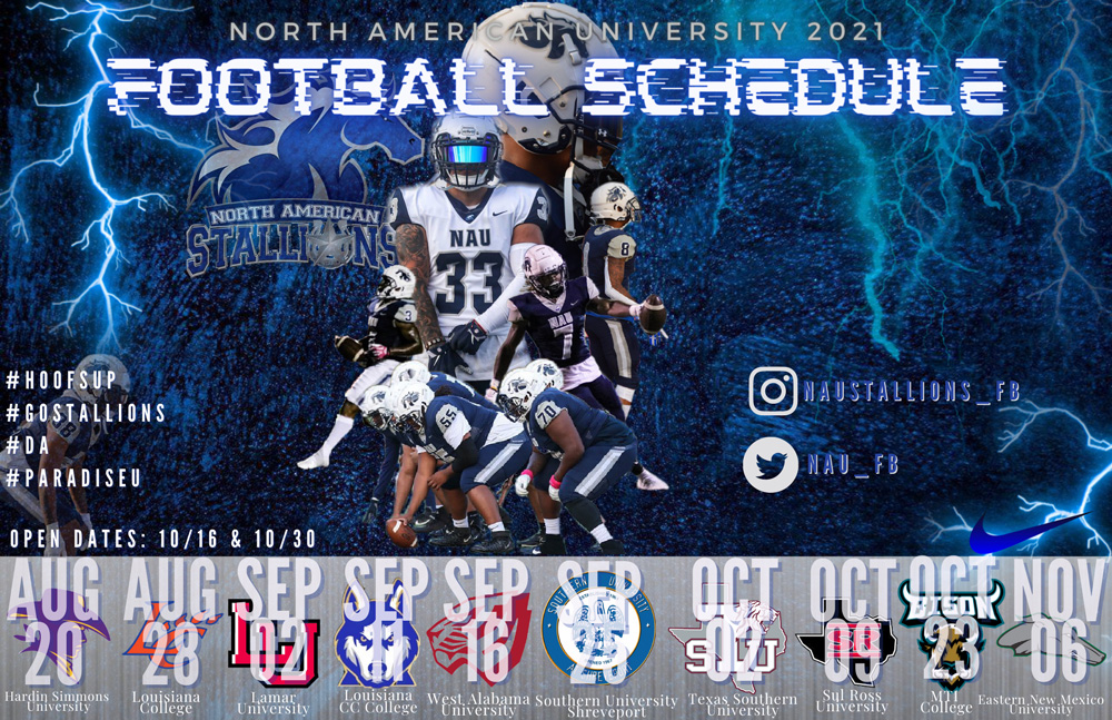 2021 Football Schedule - North American University