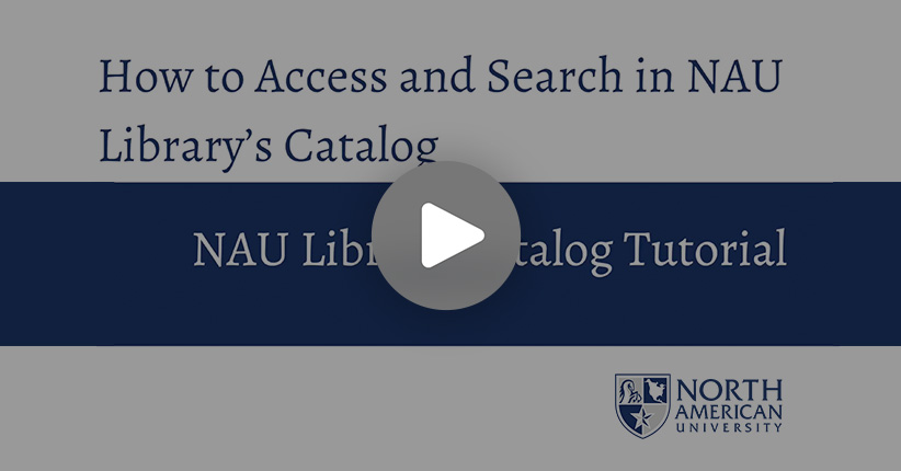 How to access and search in NAU Library's Catalog