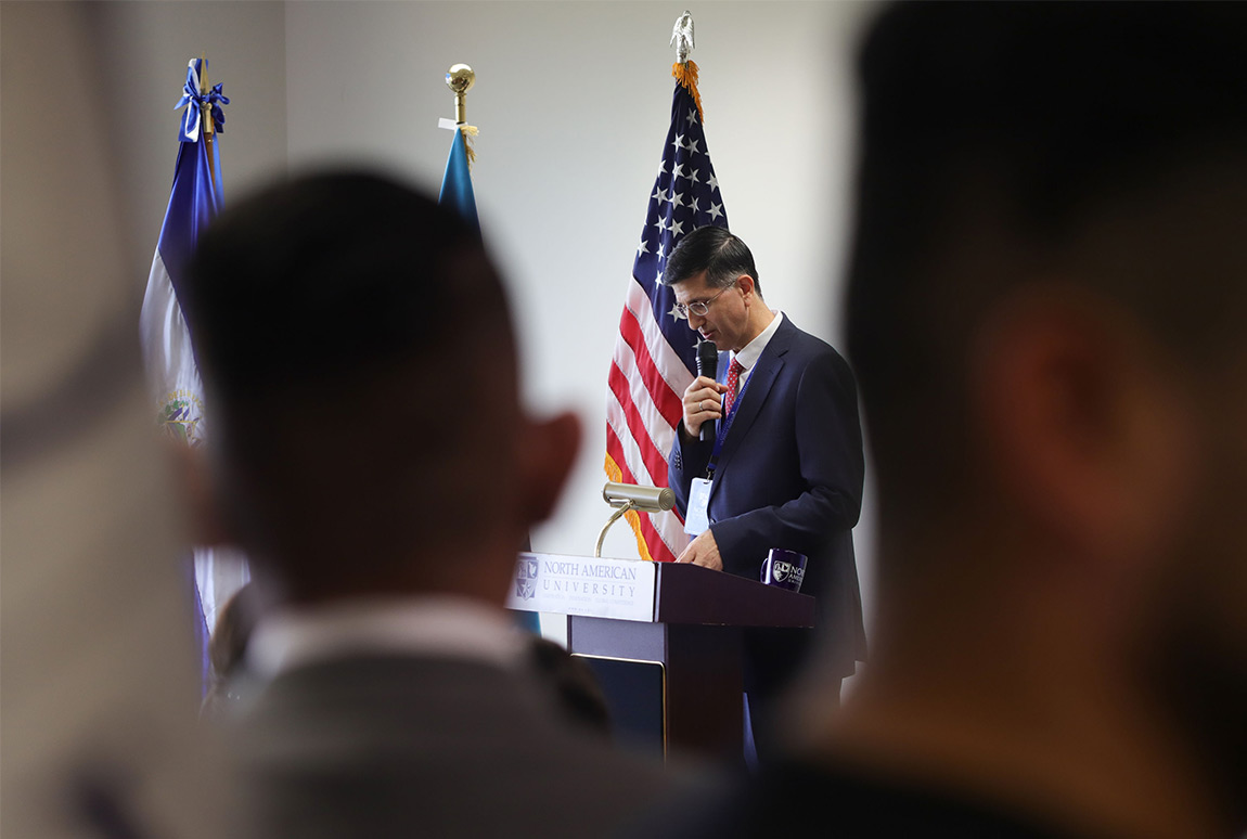 NAU President Dr. Taban giving a speech